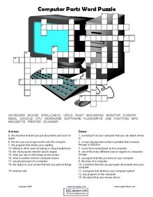 Computer parts crossword puzzle english is fun